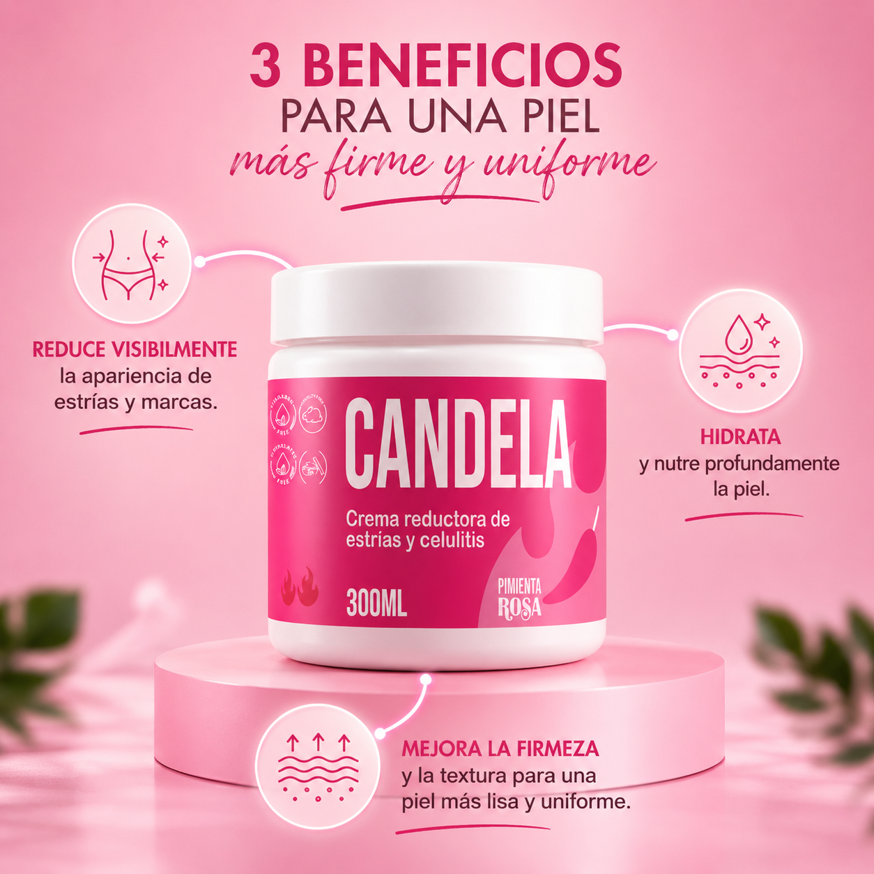 CANDELA: Reduce visiblemente estrías y celulitis