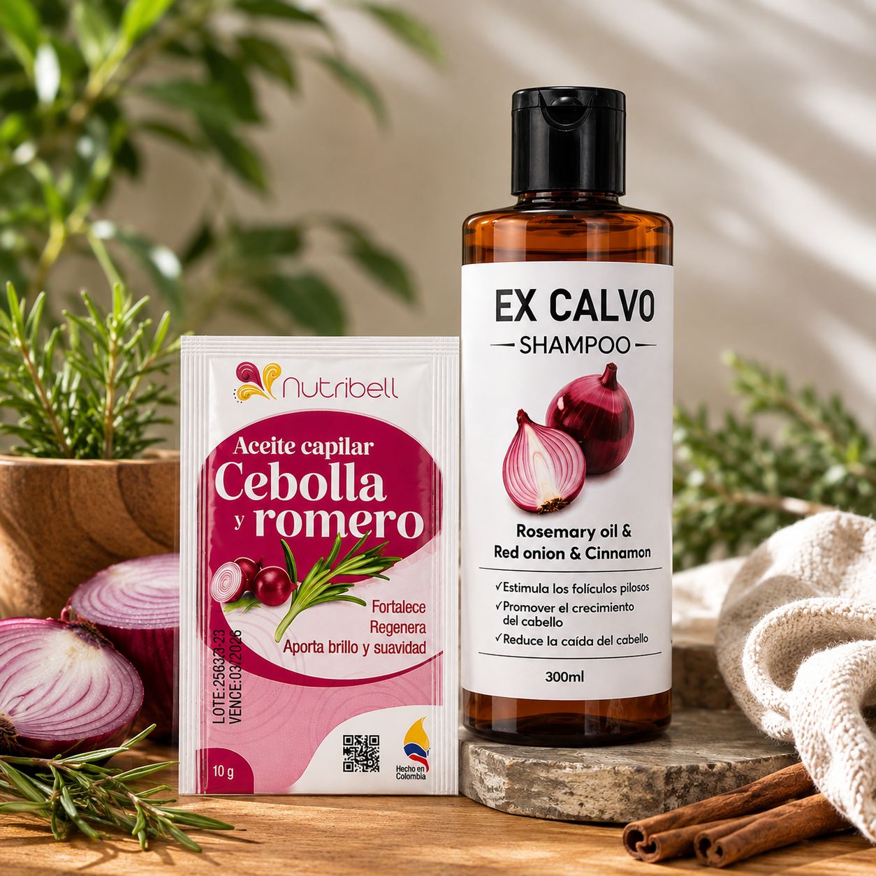 Shampoo Ex calvo: Cabello más fuerte, brillante y saludable + Obsequio Aceite Capilar